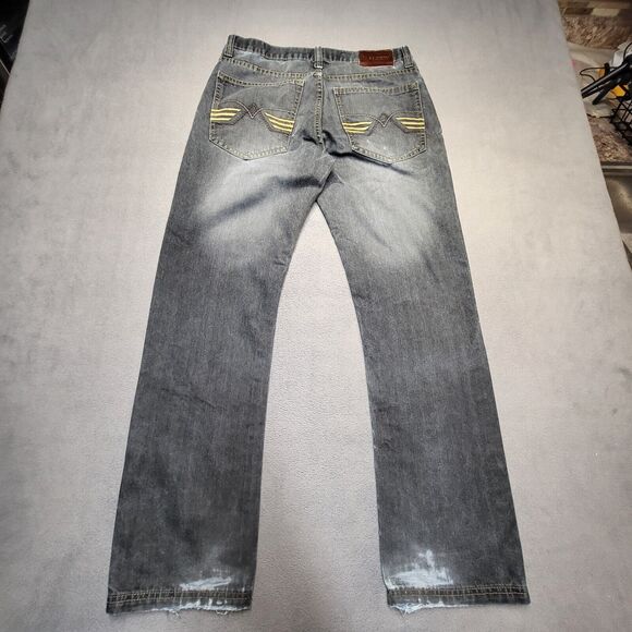 M. Society Jeans Mens 32x30 Blue Straight Leg Distressed Denim - Picture 9 of 12